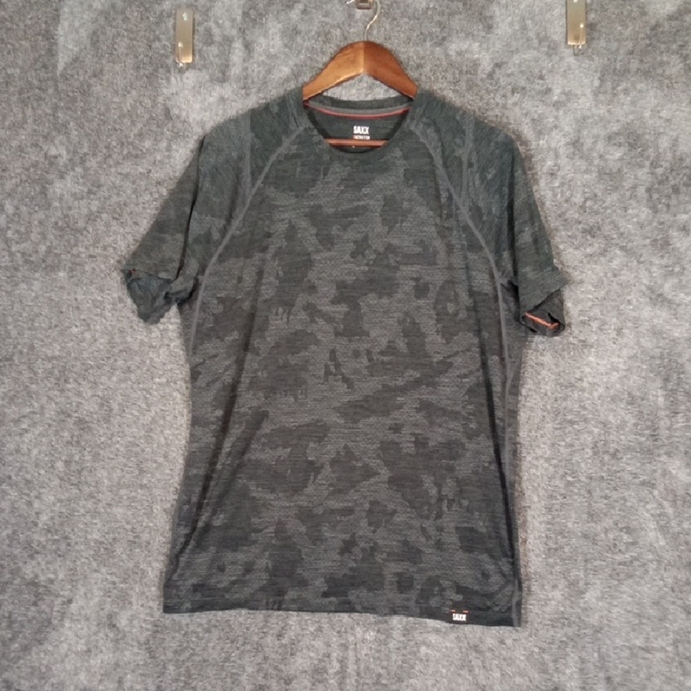 Saxx Mens Aerator Short Sleeve Quick Moisture Running Gym Size Large